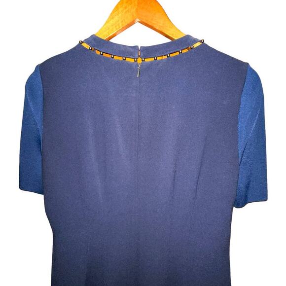 Elie Tahari Navy Blue Dress Size US 8 - Picture 4 of 13